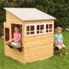 KidKraft Modern Outdoor Wooden Playhouse with Picnic Table, Mailbox and Outdoor Grill, Gift for Ages 3+
