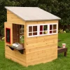 KidKraft Modern Outdoor Wooden Playhouse with Picnic Table, Mailbox and Outdoor Grill, Gift for Ages 3+