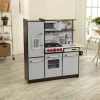 KidKraft Uptown Elite Espresso Play Kitchen with EZ Kraft Assembly™, Lights and Sounds, Working Ice Maker and Click and Turn Knobs, Gift for Ages 3+
