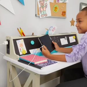 Little Tikes 2-in-1 Chalkboard Desk for Kids, Children, Boys, Girls, Ages 3-8 Years to Study and Play
