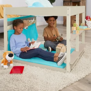 Little Tikes 658877C3 Wood Furniture Read & Dream Nap Nook, Indoor Tent Playhouse for Kids