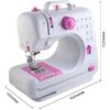 NEX Cute Pink Modern Crafting Sewing Machine with 12 Built-In Stitches