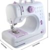 NEX Portable Sewing Machine Double Speeds for Beginner, Kids Sewing Machine with Reverse Sewing and 12 Built-In Stitches, Light Purple