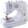NEX Portable Sewing Machine Double Speeds for Beginner, Kids Sewing Machine with Reverse Sewing and 12 Built-In Stitches, Light Purple