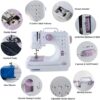 NEX Portable Sewing Machine Double Speeds for Beginner, Kids Sewing Machine with Reverse Sewing and 12 Built-In Stitches, Light Purple