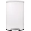 Pirecart 13.2 Gallon Step Trash Can Kitchen Garbage Can Stainless Steel, White