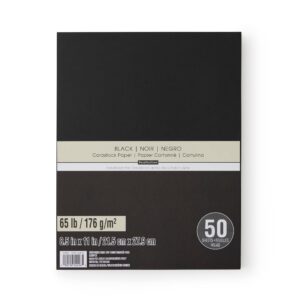 Recollections 12 Packs: 50 ct. (600 total) Black 8.5" x 11" Cardstock Paper