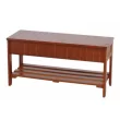 Roundhill Furniture Quality Solid Wood Shoe Bench with Storage, Cherry