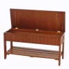 Roundhill Furniture Quality Solid Wood Shoe Bench with Storage, Cherry