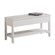 Roundhill Furniture Quality Solid Wood Shoe Bench with Storage, White
