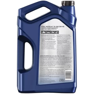 Shell Rotella T6 Full Synthetic 5W-40 Diesel Engine Oil, 1 Gallon