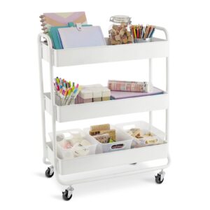 Simply Tidy Hudson Rolling Cart, White