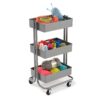Simply Tidy Lexington 3-Tier Rolling Cart, Gray