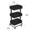 Simply Tidy Lexington 3-Tier Rolling Cart, Matte Black Simply Tidy Lexington 3-Tier Rolling Cart, Matte Black