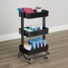 Simply Tidy Lexington 3-Tier Rolling Cart, Matte Black Simply Tidy Lexington 3-Tier Rolling Cart, Matte Black