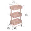 Simply Tidy Lexington 3-Tier Rolling Cart, Rose Gold Simply Tidy Lexington 3-Tier Rolling Cart, Rose Gold