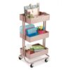 Simply Tidy Lexington 3-Tier Rolling Cart, Rose Gold Simply Tidy Lexington 3-Tier Rolling Cart, Rose Gold