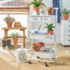 Simply Tidy Lexington 3-Tier Rolling Cart, White