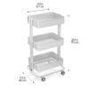 Simply Tidy Lexington 3-Tier Rolling Cart, White