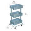 Simply Tidy Lexington 3-Tier Rolling Cart, Dusty Blue Simply Tidy Lexington 3-Tier Rolling Cart