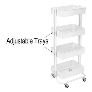 Simply Tidy White Lexington 4-Tier Rolling Cart