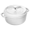 Staub Cast Iron 7-qt Round Cocotte - White, Made in France
