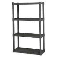Sterilite 01643V01 4 Shelf Unit, Flat Gray Shelves & Legs, 1-Pack