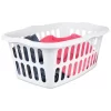 Sterilite 12459412 1.5 Bushel 53 Liter Rectangular Laundry Basket, White & Aqua Chrome, Assorted, 12-Pack , Green