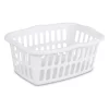 Sterilite 12459412 1.5 Bushel 53 Liter Rectangular Laundry Basket, White & Aqua Chrome, Assorted, 12-Pack , Green