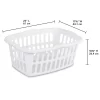Sterilite 12459412 1.5 Bushel 53 Liter Rectangular Laundry Basket, White & Aqua Chrome, Assorted, 12-Pack , Green