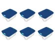 Sterilite 14449606 12 Gallon/45 Liter Latch and Carry, True Blue Lid & Clear Base with Blue Aquarium Latches, 6-Pack