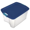 Sterilite 14469606 18 Gallon/68 Liter Latch and Carry, True Blue Lid and Clear Base with Blue Aquarium Latches, (6 Count) Pack of 1