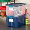 Sterilite 14469606 18 Gallon/68 Liter Latch and Carry, True Blue Lid and Clear Base with Blue Aquarium Latches, (6 Count) Pack of 1