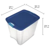 Sterilite 14489604 26 Gallon/98 Liter Latch and Carry, True Blue Lid and Clear Base with Blue Aquarium Latches, Pack of 4
