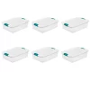 Sterilite 14968006 32 quart/30 L Latching Box with Clear Base, White Lid and Colored Latches, 6-Pack
