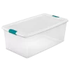 Sterilite 14998004 106 Quart White/Clear Plastic Storage Box With Blue Aquarium Latches 4 Sterilite 14998004 106 Quart White Clear Plastic Storage Box With Blue Aquarium Latches 4