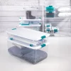 Sterilite 14998004 106 Quart White/Clear Plastic Storage Box With Blue Aquarium Latches 4 Sterilite 14998004 106 Quart White Clear Plastic Storage Box With Blue Aquarium Latches 4