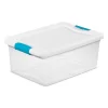 Sterilite 15 Qt Latch Lid Tote, 24 Pack, and 6 Qt Latch Lid Tote, 12 Pack