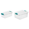 Sterilite 15 Qt Latch Lid Tote, 24 Pack, and 6 Qt Latch Lid Tote, 12 Pack