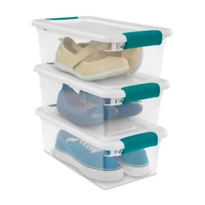 Sterilite 15 Qt Latch Lid Tote, 24 Pack, and 6 Qt Latch Lid Tote, 12 Pack