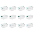Sterilite 15 Qt./14 L Latching Box Clears, Quart, White, 12 Piece