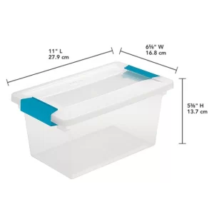 Sterilite 16 qt. Plastic Deep Clip Storage Box Container in Clear, 8 Pack and Medium Clip Box in Clear, 4 Pack