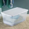 Sterilite 16668004 90 Quart/85 Liter Storage Box, Clear with a White Lid, 4-Pack Sterilite 16668004 90 Quart/85 Liter Storage Box, Clear with a White Lid, 4-Pack
