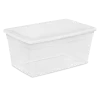 Sterilite 16668004 90 Quart/85 Liter Storage Box, Clear with a White Lid, 4-Pack Sterilite 16668004 90 Quart/85 Liter Storage Box, Clear with a White Lid, 4-Pack