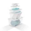 Sterilite 16668004 90 Quart/85 Liter Storage Box, Clear with a White Lid, 4-Pack Sterilite 16668004 90 Quart/85 Liter Storage Box, Clear with a White Lid, 4-Pack