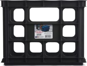 Sterilite 16929006 Plastic Storage Box Crate, Black (12 Pack)