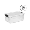 Sterilite 18 Quart Clear Plastic Storage Bin with White Latch Lid, 36 Pack