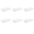 Sterilite 19608006 41 Quart/39 Liter Underbed Storage Box, Clear with White Lid, 6-Pack