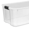 Sterilite 19909804 116 Quart/110 Liter Ultra Latch Box, Clear with a White Lid and Black Latches, 4-Pack