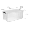 Sterilite 19909804 116 Quart/110 Liter Ultra Latch Box, Clear with a White Lid and Black Latches, 4-Pack